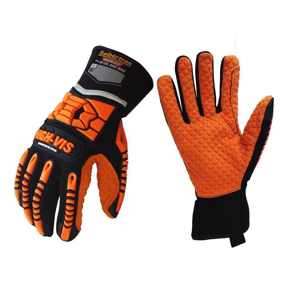 12 Paar Seibertron High-Vis SDXO2 Supergrip und GEL-gefüllte stoßfeste Schutzhandschuhe - Seibertron