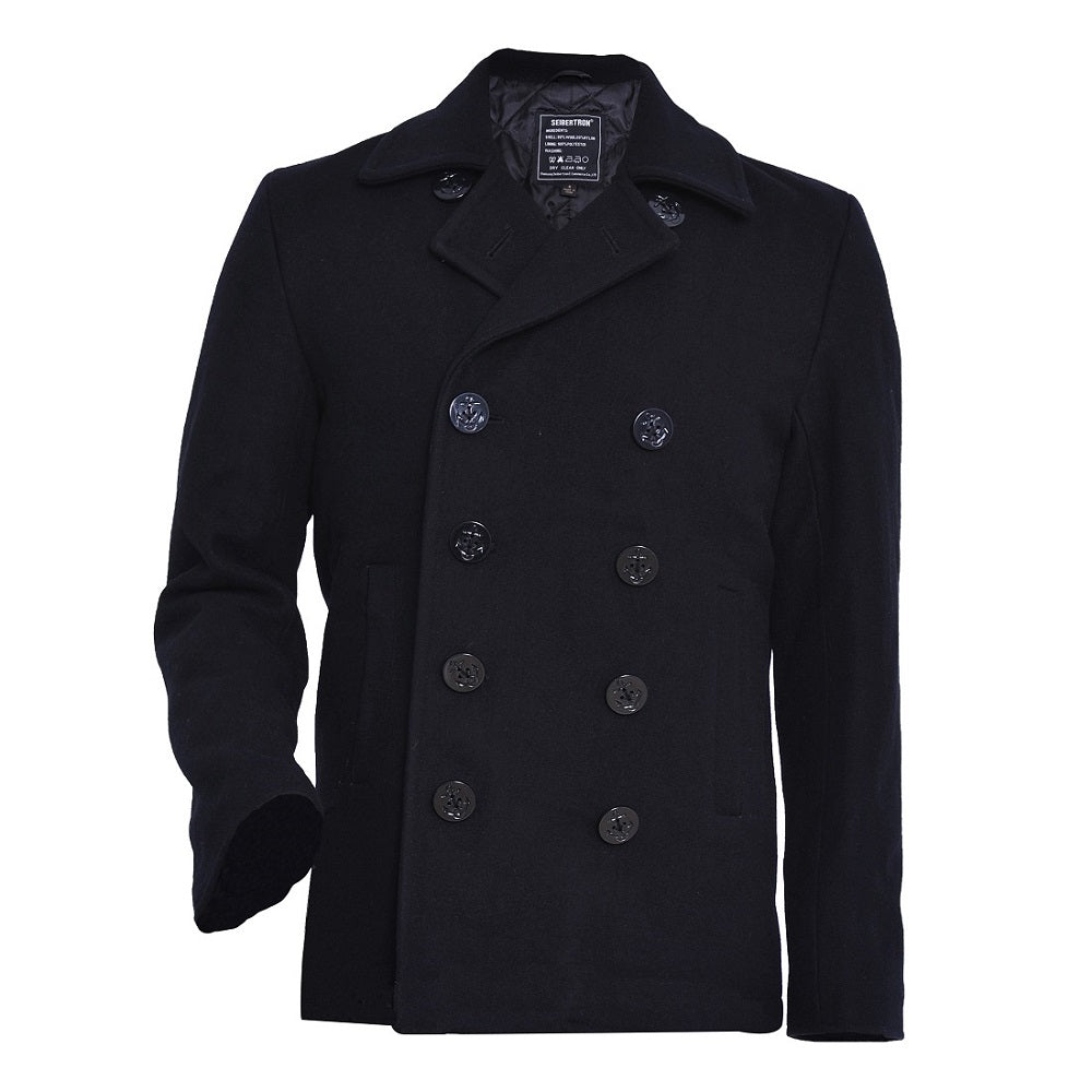 Herren-Peacoat Wollmantel US Navy Typ 80% Wolle USN Seibertron - Seibertron
