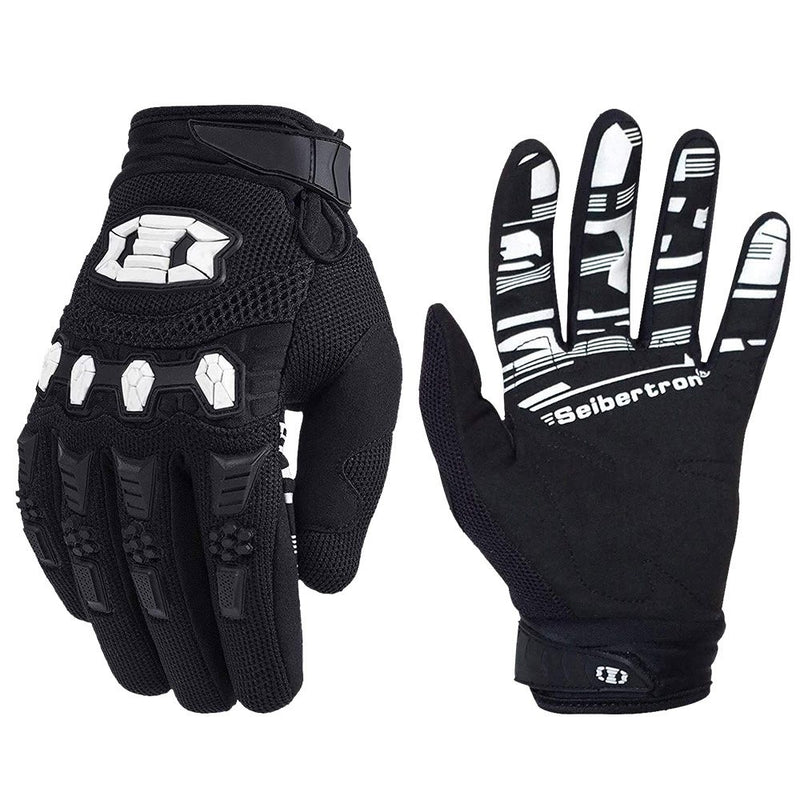 Farbe: Schwarz | Seibertron Dirtpaw Vollfinger-Motocross- und Offroad-Handschuhe Bild 01