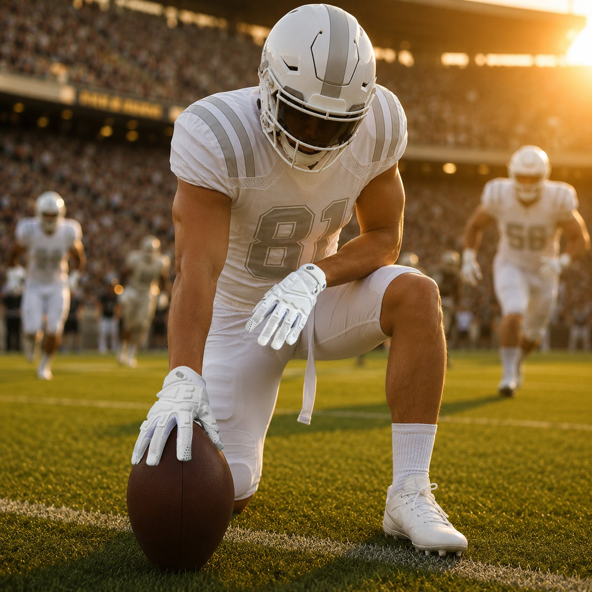 seibertron-gallery:garg-adult-youth-20260714 | product:7340603179198 | color:White | group:Adult | slot:1 | Seibertron G.A.R.G 2.0 adult football receiver gloves white gallery 1