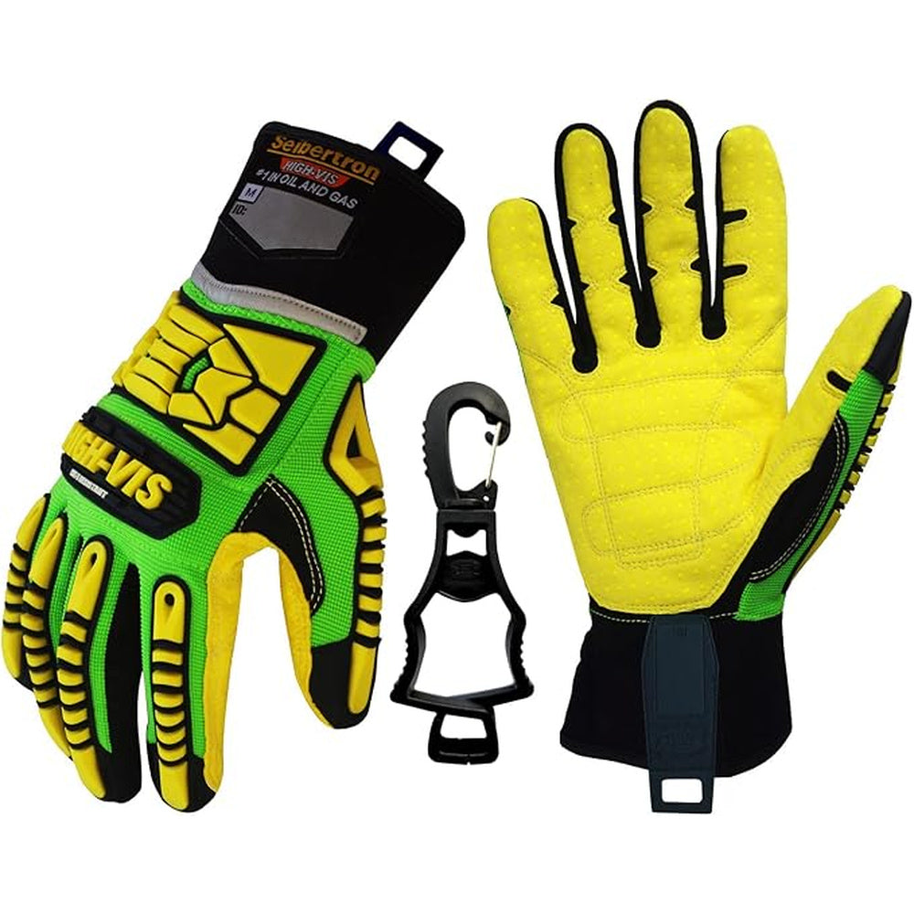 Seibertron HIGH-VIS SDXC5 Mechanics Cut5 Schnitt- und stichfeste Handschuhe mit Aufprallschutz für Öl- und Gasindustrie, Sicherheitshandschuhe CE EN388 4543