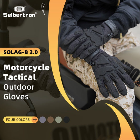 color:Black | Seibertron S.O.L.A.G 2.0 Breathable breathable full finger tactical gloves image 02