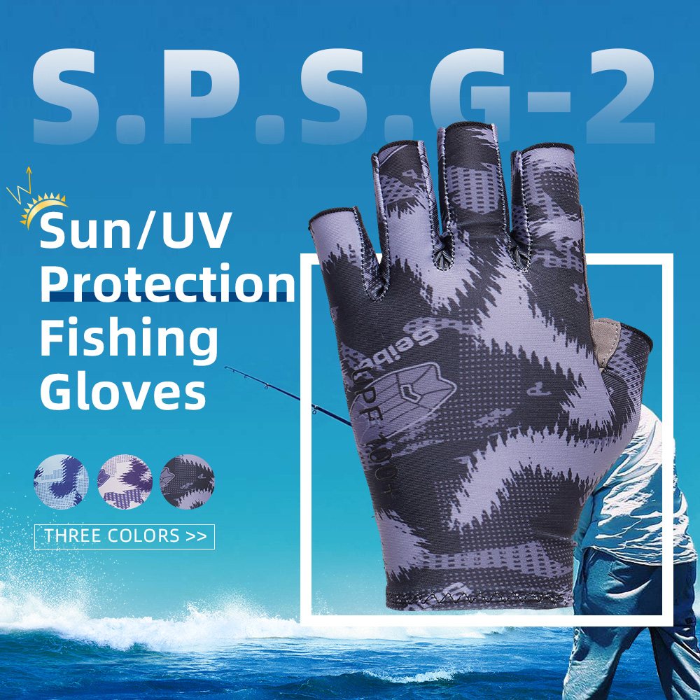 Farbe: Schwarz | Seibertron S.P.S.G-2 UPF100 Sonnenschutz Angelhandschuhe Bild 01