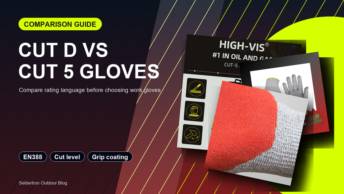 Cut D versus Cut 5 glove comparison with Seibertron safety gloves