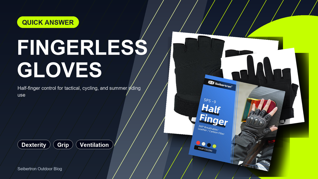 Fingerless and half-finger glove guide with Seibertron glove options