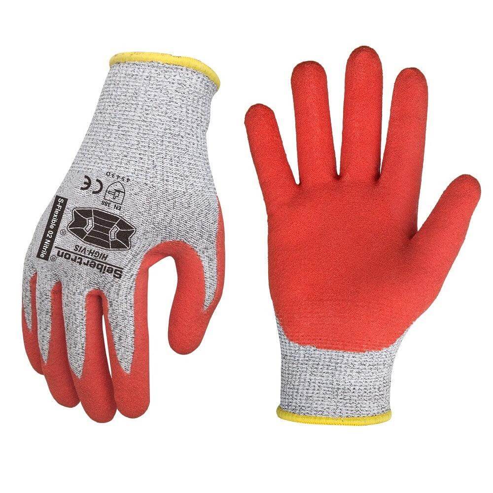 12 Paar Seibertron S - Flexibel 02 13G HPPE Nitrilbeschichtete Sand-Rutschfeste Handfläche Schnittschutz 5 Stufe Sicherheits-Arbeitshandschuhe - Seibertron