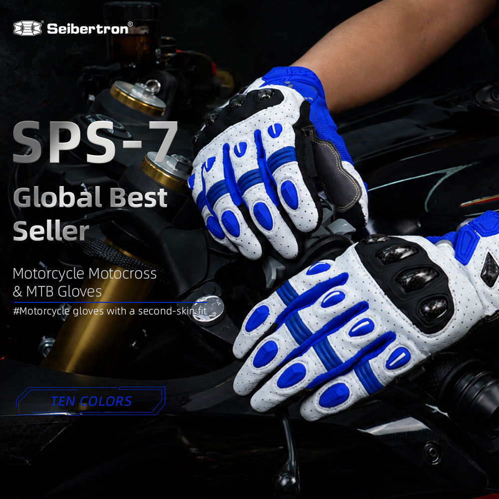 Seibertron SPS-7 Superior Protection Series Motorrad-Fahrhandschuhe - Atmungsaktiver Touchscreen-Carbonfaserschutz