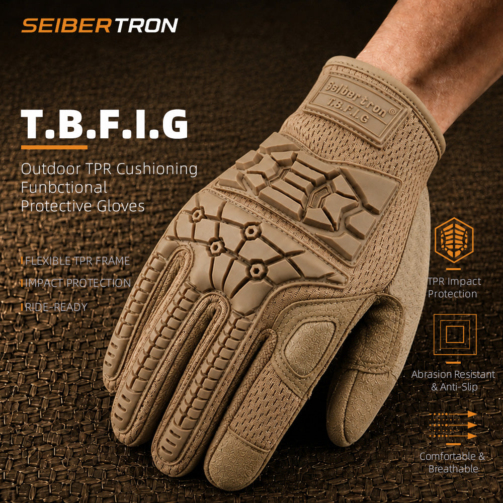Seibertron T.B.F.I.G Taktische Outdoor-Handschuhe, atmungsaktiver flexibler Gummi-Aufprallschutz, Touchscreen, CE-zertifizierte Taktikhandschuhe