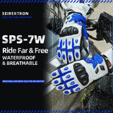 Seibertron SPS-7W Wasserabweisende Leder-Carbonfaser-Touchscreen-Motorradhandschuhe