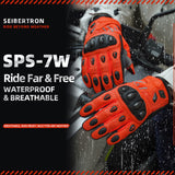 Seibertron SPS-7W Wasserabweisende Leder-Carbonfaser-Touchscreen-Motorradhandschuhe