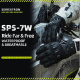 Seibertron SPS-7W Wasserabweisende Leder-Carbonfaser-Touchscreen-Motorradhandschuhe