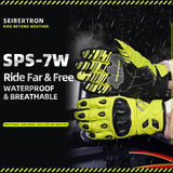 Seibertron SPS-7W Wasserabweisende Leder-Carbonfaser-Touchscreen-Motorradhandschuhe