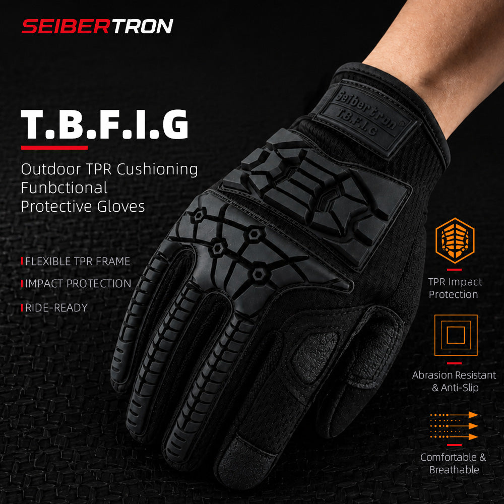 Seibertron T.B.F.I.G Taktische Outdoor-Handschuhe, atmungsaktiver flexibler Gummi-Aufprallschutz, Touchscreen, CE-zertifizierte Taktikhandschuhe