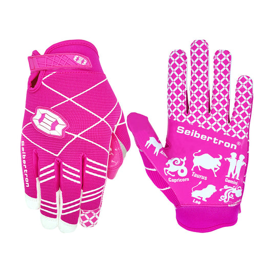 color:Pink | Seibertron Pro 3.0 youth football receiver gloves white background main image