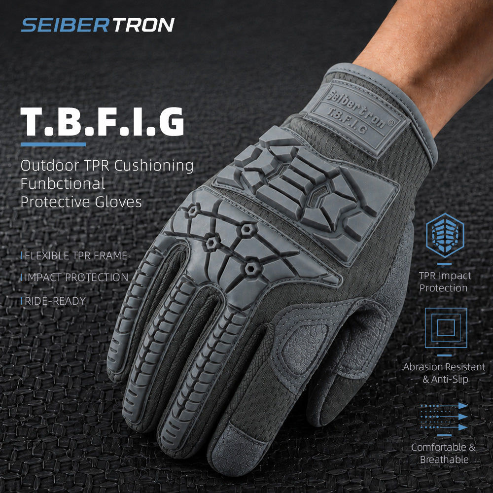 Seibertron T.B.F.I.G Taktische Outdoor-Handschuhe, atmungsaktiver flexibler Gummi-Aufprallschutz, Touchscreen, CE-zertifizierte Taktikhandschuhe