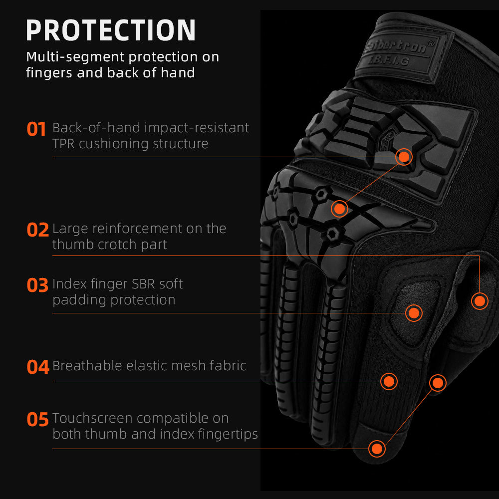 Seibertron T.B.F.I.G Taktische Outdoor-Handschuhe, atmungsaktiver flexibler Gummi-Aufprallschutz, Touchscreen, CE-zertifizierte Taktikhandschuhe