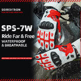 Seibertron SPS-7W Wasserabweisende Leder-Carbonfaser-Touchscreen-Motorradhandschuhe