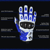 Seibertron SPS-7W Wasserabweisende Leder-Carbonfaser-Touchscreen-Motorradhandschuhe