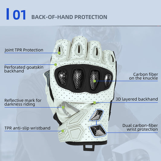 Seibertron SPS-7H Superior Protection Series Halbfinger-Motorradhandschuhe