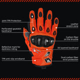 Seibertron SPS-7W Wasserabweisende Leder-Carbonfaser-Touchscreen-Motorradhandschuhe