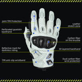 Seibertron SPS-7W Wasserabweisende Leder-Carbonfaser-Touchscreen-Motorradhandschuhe