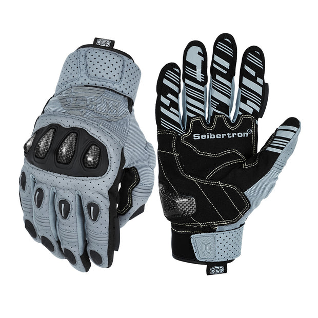 Farbe: Grau | Seibertron SPS-2 Plus Motorradhandschuhe Hauptbild auf weißem Hintergrund
