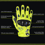 Seibertron SPS-7W Wasserabweisende Leder-Carbonfaser-Touchscreen-Motorradhandschuhe