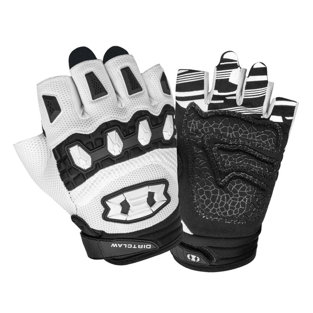 Farbe: Weiß | Seibertron Dirtclaw Fingerless Motocross-Handschuhe, Hauptbild auf weißem Hintergrund