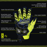 Seibertron SPS-7W Wasserabweisende Leder-Carbonfaser-Touchscreen-Motorradhandschuhe