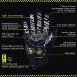 Seibertron SPS-7W Wasserabweisende Leder-Carbonfaser-Touchscreen-Motorradhandschuhe