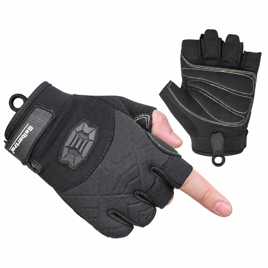 Seibertron Halbfinger-Handschuhe mit gepolsterter Handfläche, leicht und atmungsaktiv, für Kletterseile
