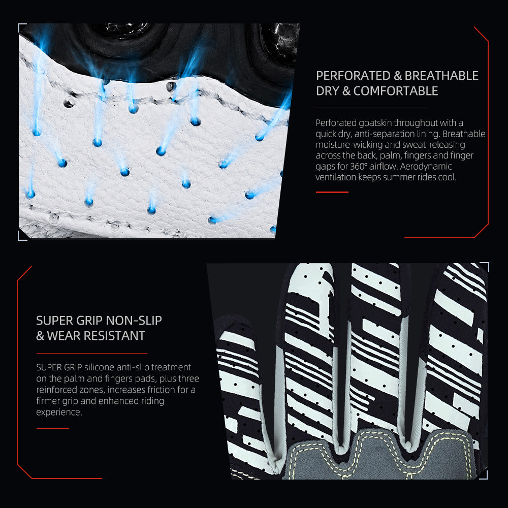 Seibertron SPS-7 Superior Protection Series Motorrad-Fahrhandschuhe - Atmungsaktiver Touchscreen-Carbonfaserschutz