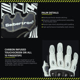 Seibertron SPS-7W Wasserabweisende Leder-Carbonfaser-Touchscreen-Motorradhandschuhe
