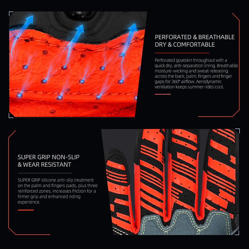 Seibertron SPS-7 Superior Protection Series Motorrad-Fahrhandschuhe - Atmungsaktiver Touchscreen-Carbonfaserschutz