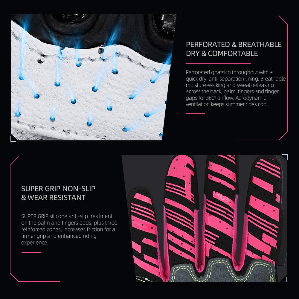 Seibertron SPS-7 Superior Protection Series Motorrad-Fahrhandschuhe - Atmungsaktiver Touchscreen-Carbonfaserschutz