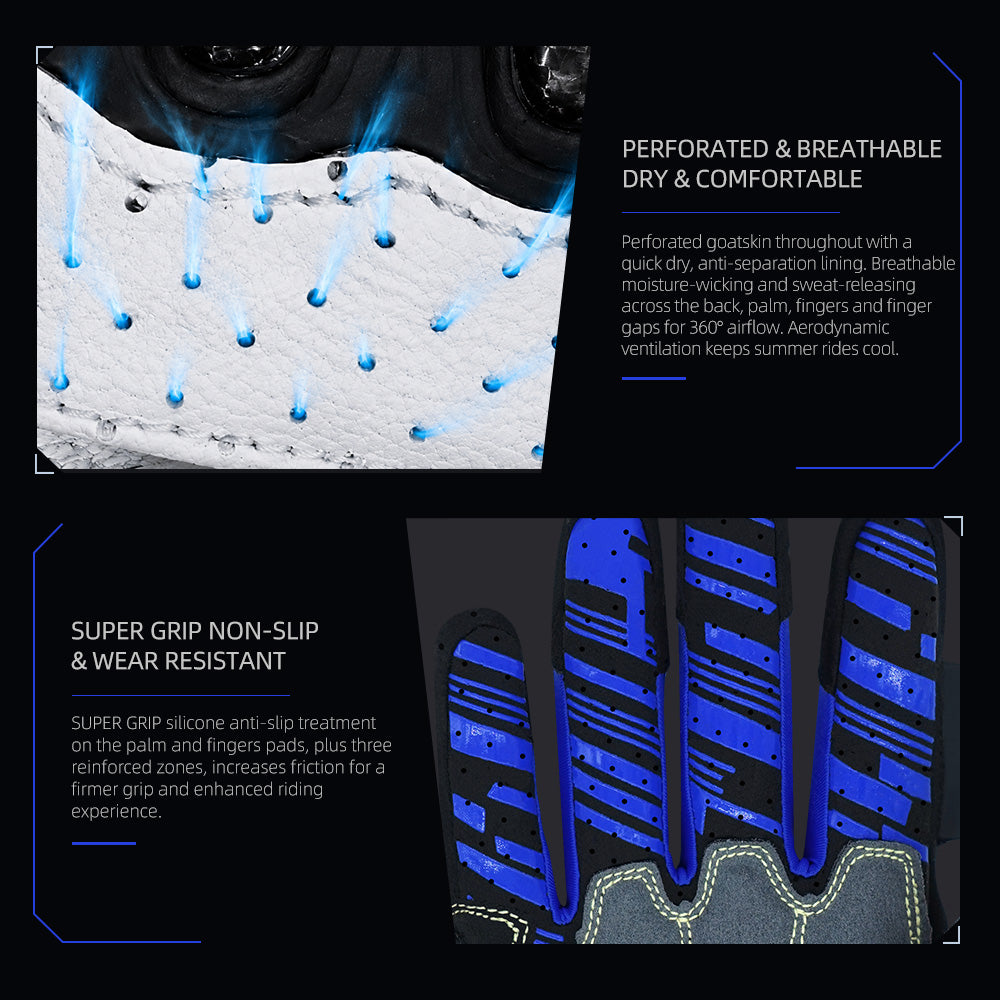 Seibertron SPS-7 Superior Protection Series Motorrad-Fahrhandschuhe - Atmungsaktiver Touchscreen-Carbonfaserschutz