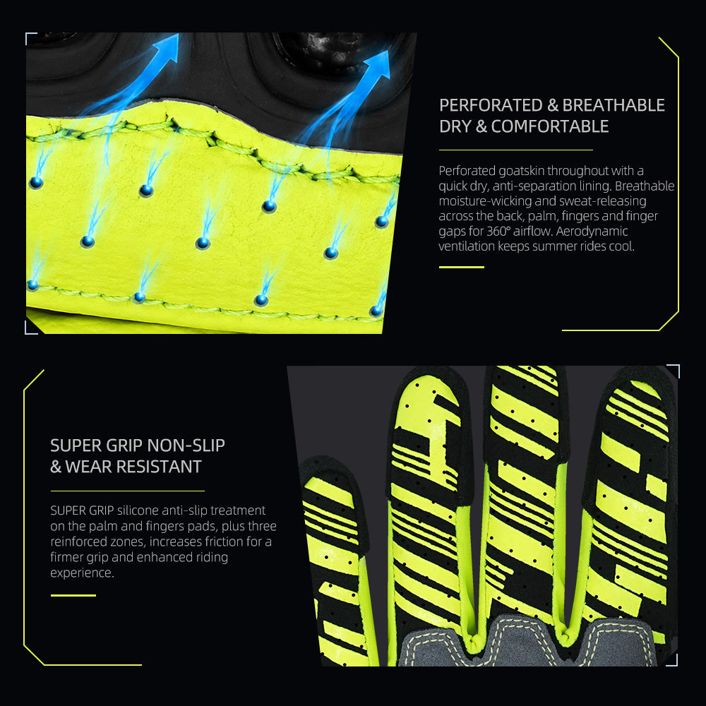 Seibertron SPS-7 Superior Protection Series Motorrad-Fahrhandschuhe - Atmungsaktiver Touchscreen-Carbonfaserschutz