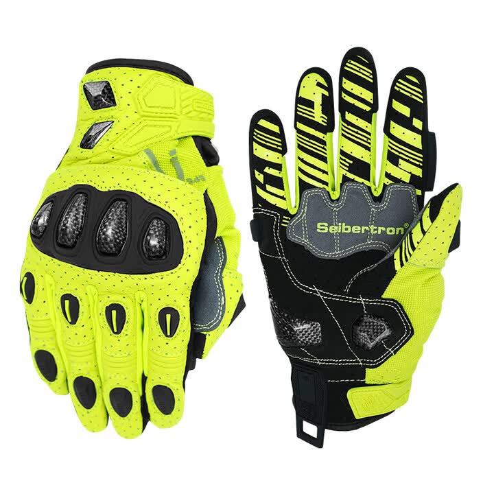 Seibertron SPS-7 Motorradhandschuhe in Fluoreszierendem Gelb
