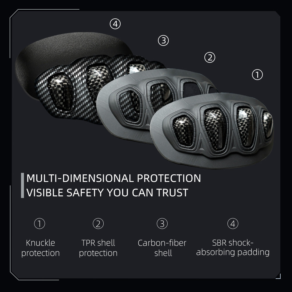 Seibertron SPS-7 Superior Protection Series Motorrad-Fahrhandschuhe - Atmungsaktiver Touchscreen-Carbonfaserschutz