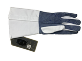 Seibertron Padded Fencing Glove for Foil Epee Sabre, Anti-Slip PU Dot Protective Fencing Bout Practice Glove with Shock Absorbing Pad, Long Forearm Sleeve Design, 1 Pack