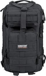 Camping backpack with padded straps for enhanced comfort.