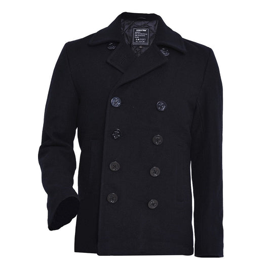 Herren-Peacoat Wollmantel US Navy Typ 80% Wolle USN Seibertron - Seibertron
