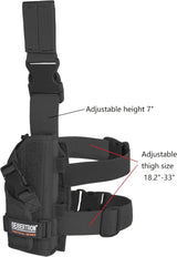 Seibertron Verstellbarer taktischer/Airsoft-Jagd-Pistolenholster für Rechtshänder mit Beinhalterung/Tasche, Drop-Leg-Thigh-Holster - SeibertronSports602201107924