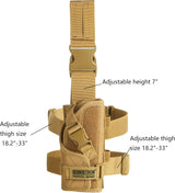 Seibertron Verstellbarer taktischer/Airsoft-Jagd-Pistolenholster für Rechtshänder mit Beinhalterung/Tasche, Drop-Leg-Thigh-Holster - SeibertronSports602201107870