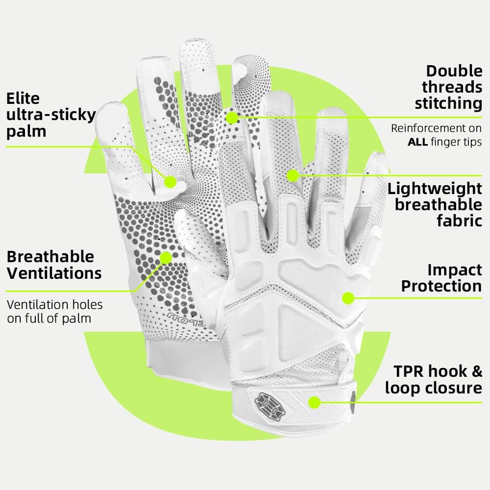 Seibertron Erwachsenen G.A.R.G 2.0 Gelgefüllte patentierte Anti-Aufprall Ultra-Haft Football-Sport-Empfängerhandschuhe - SeibertronSports