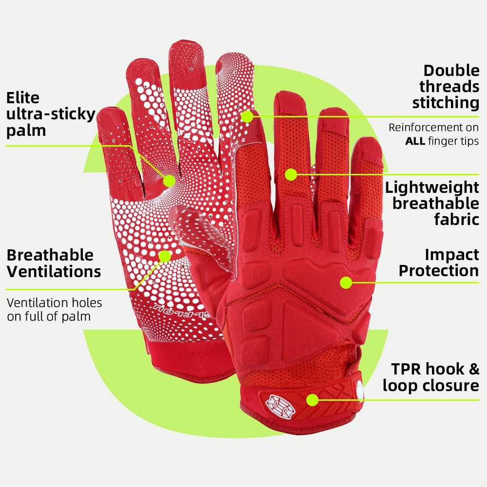 Seibertron Erwachsenen G.A.R.G 2.0 Gelgefüllte patentierte Anti-Aufprall Ultra-Haft Football-Sport-Empfängerhandschuhe - SeibertronSports