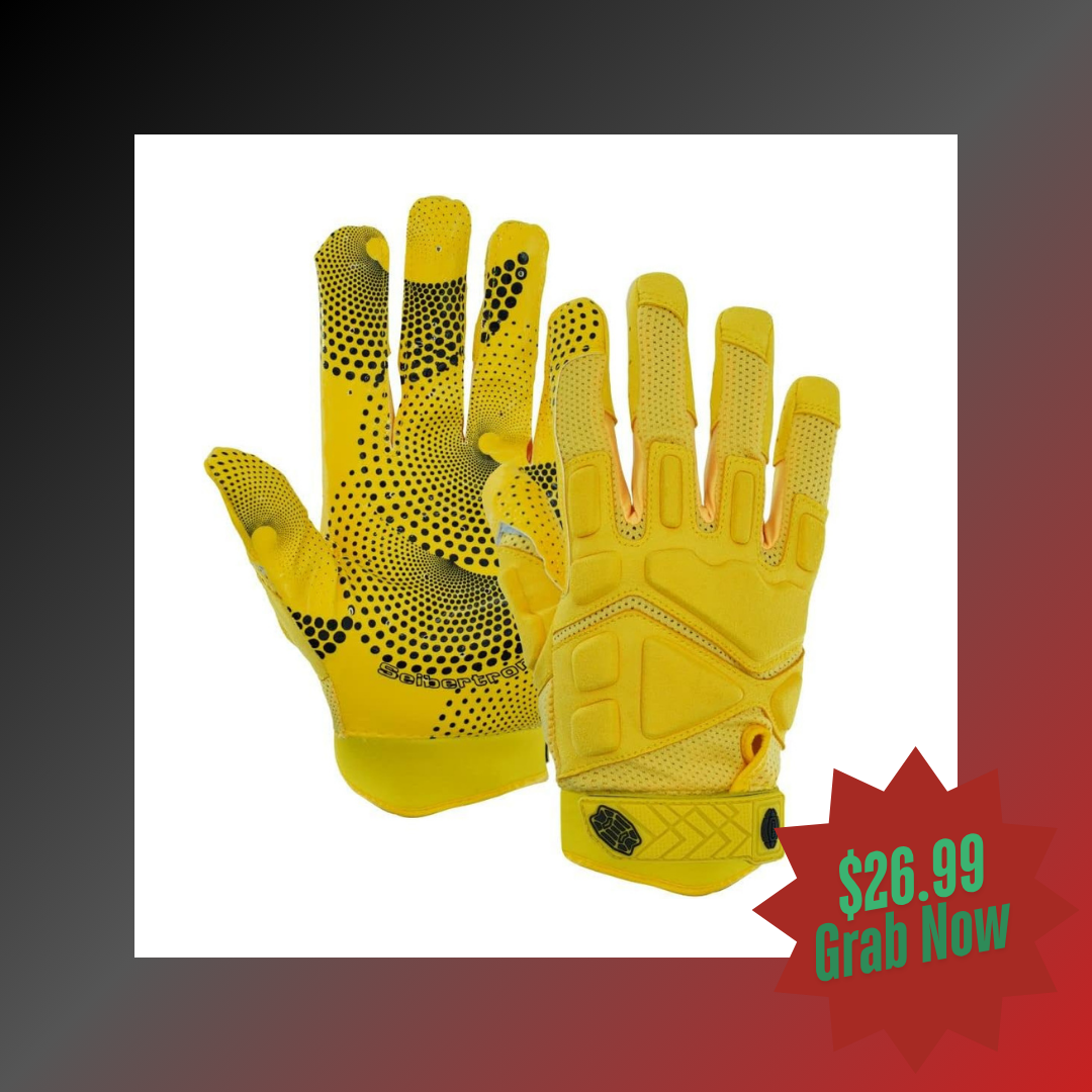 ganz gelbe Footballhandschuhe