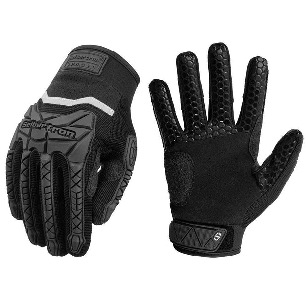 Farbe: Schwarz | Seibertron S.P.B.G 2.0 schwarze Baseball-/Softball-Schlaghandschuhe, Hauptbild auf weißem Hintergrund