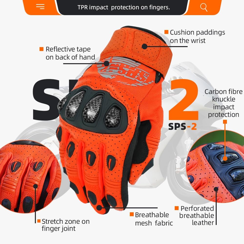 Seibertron SPS-2 Vollfinger-Unisex-Touchscreen-Straßenrenn-Motorrad-MTB-Sport-Handschuhe - Seibertron