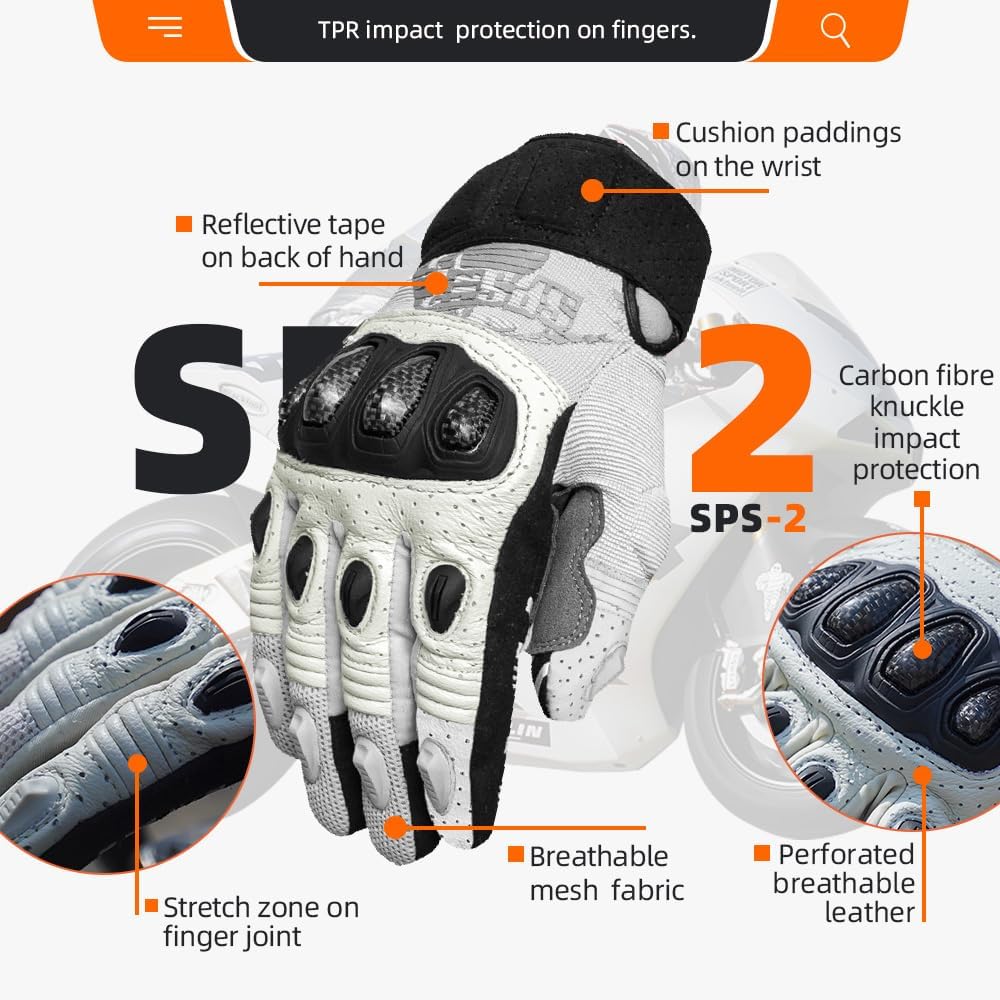 Seibertron SPS-2 Vollfinger-Unisex-Touchscreen-Straßenrenn-Motorrad-MTB-Sport-Handschuhe - Seibertron